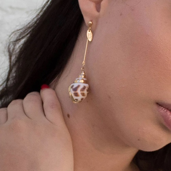 Coquille - CONCH Shell Dangle Earrings. 2025 Trendy - Picture 7 of 7
